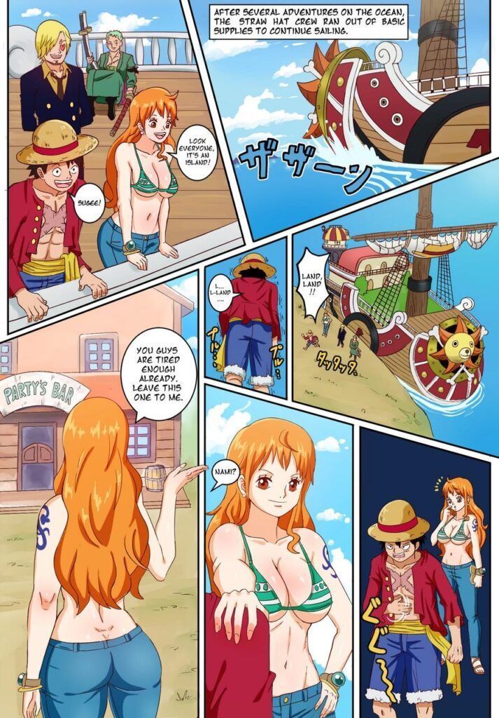 One Piece Porn: Nami in the hot orgy