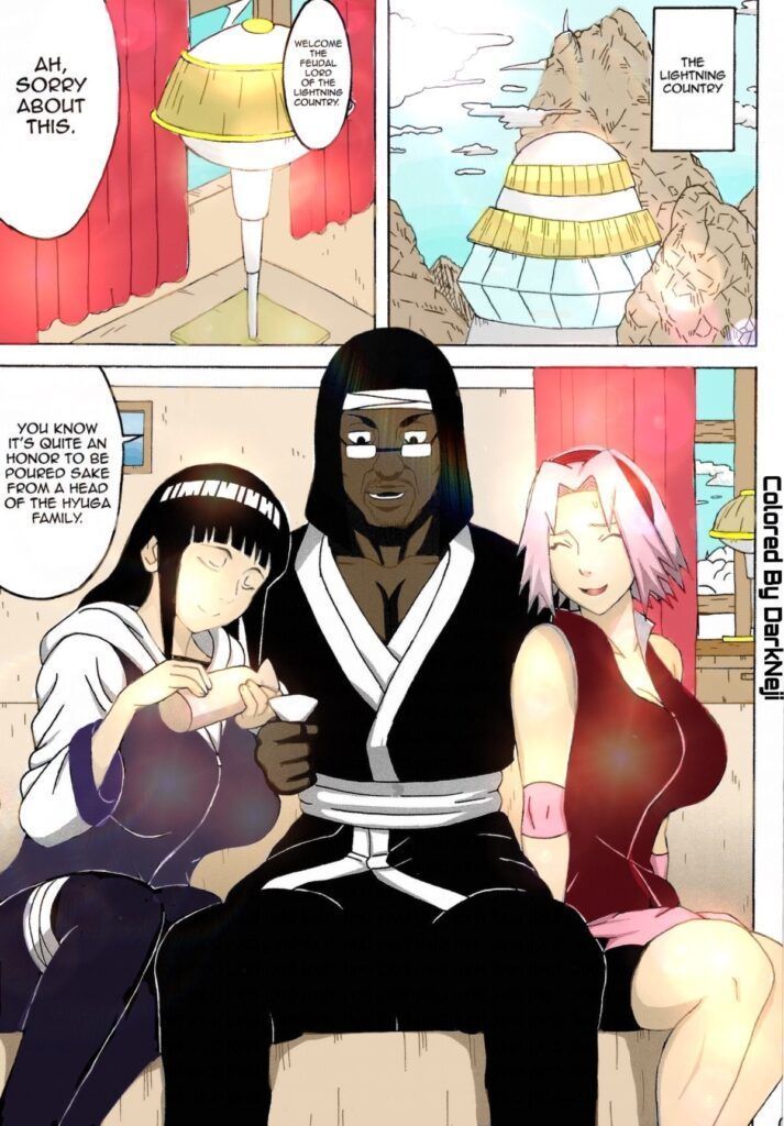 Sakura and Hinata with the black guy