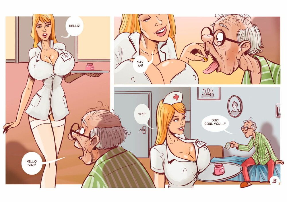 Lucky Old man fucking a hot nurse